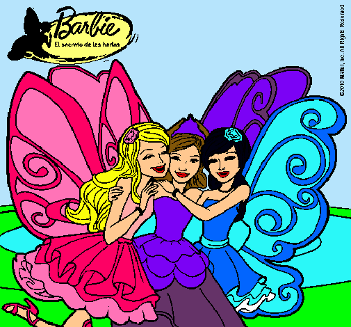 Dibujo de Barbie y sus amigas en hadas pintado por Amistad en ...