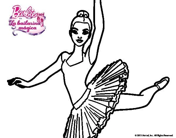 Dibujo de Barbie en segundo arabesque para Colorear - Dibujos.net