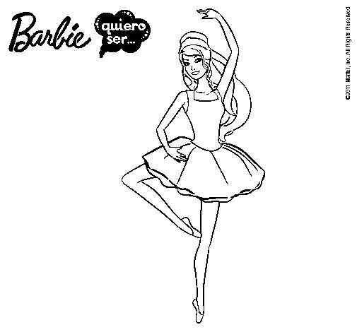 Dibujo de Barbie bailarina de ballet para Colorear - Dibujos.net