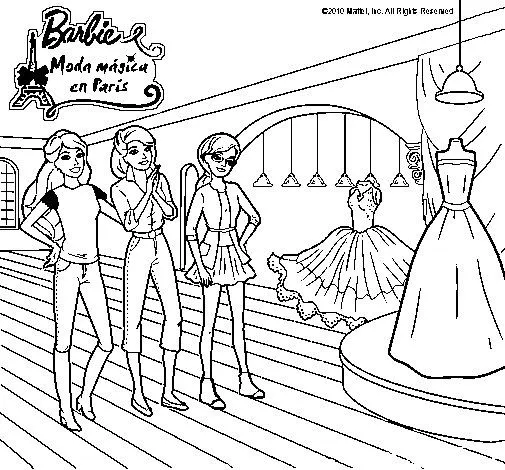 Dibujo de Barbie mirando vestidos para Colorear - Dibujos.net