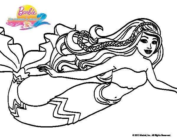 Dibujo de Barbie sirena para Colorear - Dibujos.net