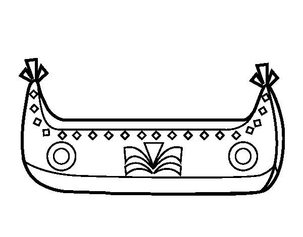 Dibujo de Barco de indios para Colorear - Dibujos.net