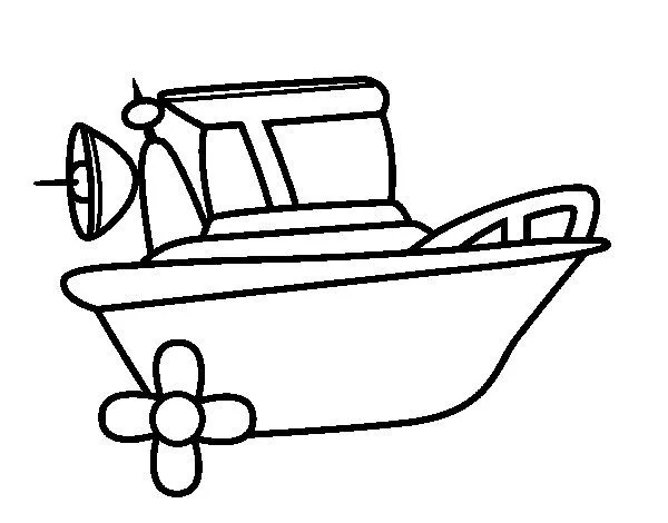 Dibujo de Barco a motor para Colorear - Dibujos.net