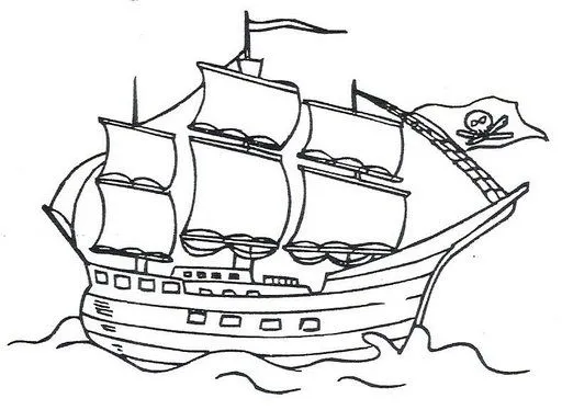 Imagenes de barcos piratas para colorear - Imagui