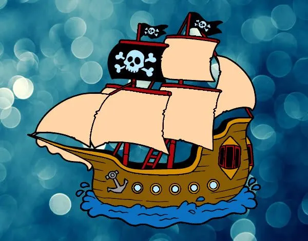 Dibujo infantil barco pirata - Imagui