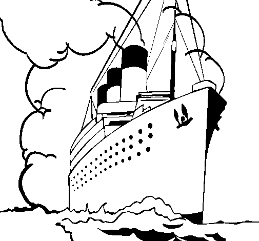 Dibujo de Barco de vapor para Colorear - Dibujos.net