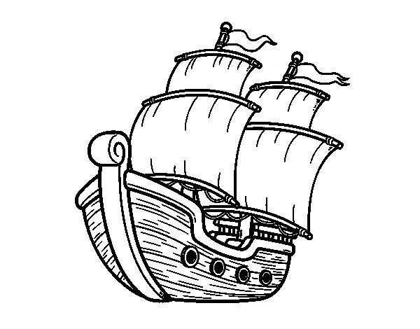 Dibujo de Barco de vela para Colorear - Dibujos.net