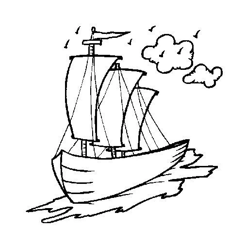 Dibujo de Barco velero para Colorear - Dibujos.net