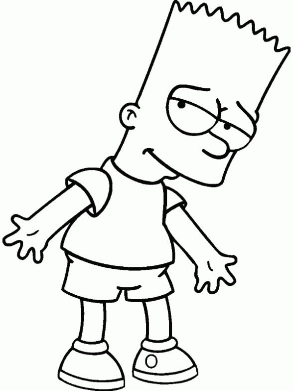 Dibujo de Bart Simpson para colorear. Dibujos infantiles de Bart ...