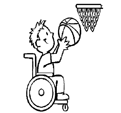 Dibujo de Básquet en silla de ruedas para Colorear - Dibujos.net