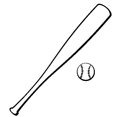 Dibujo de Bate y bola de béisbol para Colorear - Dibujos.net