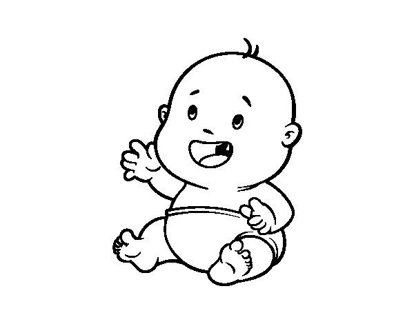 Dibujo de Bebé sonriendo para Colorear - Dibujos.net