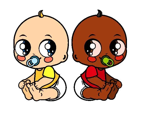 Dibujo de Bebés gemelos pintado por Elenart en Dibujos.net el día ...