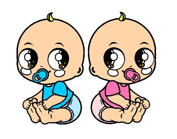 Dibujo de Bebés gemelos pintado por Miri7175 en Dibujos.net el día ...