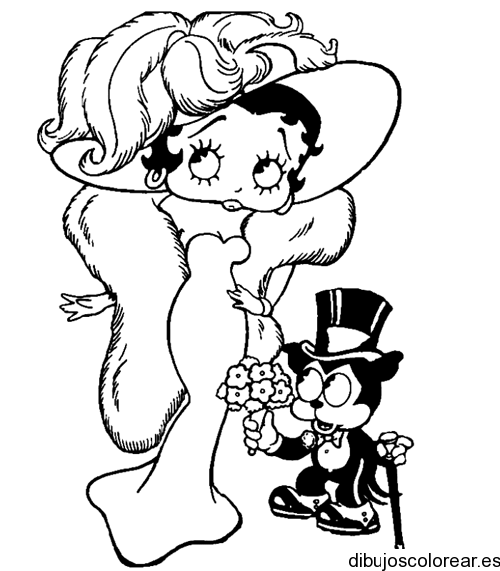 Dibujo de Betty Boop de boda | Dibujos para Colorear
