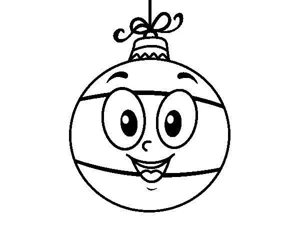Dibujo de Bola de árbol de Navidad para Colorear - Dibujos.net