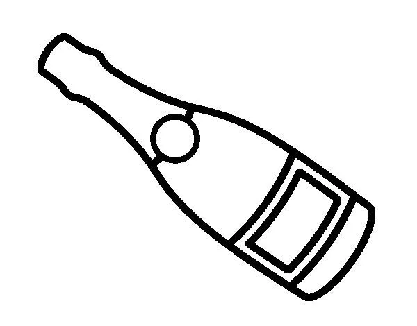 Dibujo de Botella de champagne para Colorear - Dibujos.net