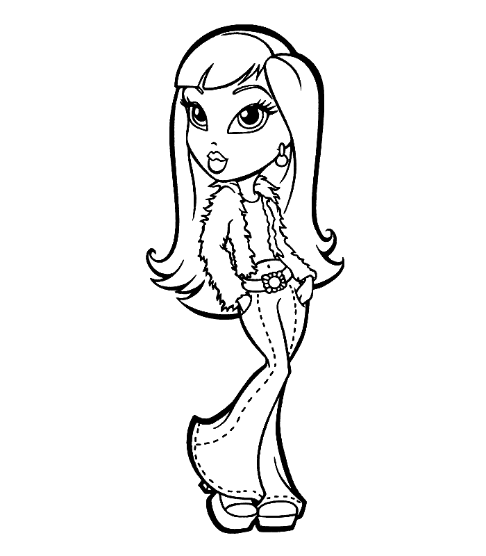 Dibujo de Bratz: Muñecas Bratz para colorear para que las niñas impriman y coloreen Dibujo de Bratz: Muñecas Bratz para colorear para que las niñas impriman y coloreen