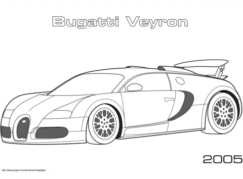 Dibujo de Bugatti Veyron de 2005 para colorear | Dibujos para ...