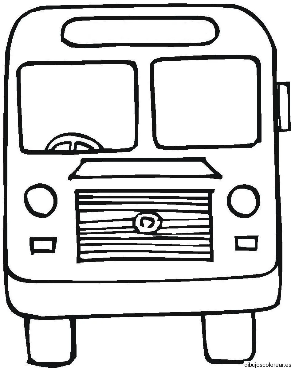 Dibujo de un bus escolar de frente | Dibujos para Colorear Dibujo de un bus escolar de frente | Dibujos para Colorear