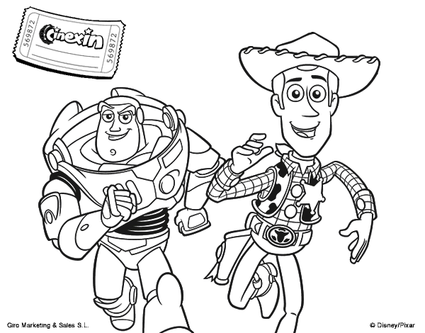 Dibujo de Buzz y Woody para Colorear - Dibujos.net