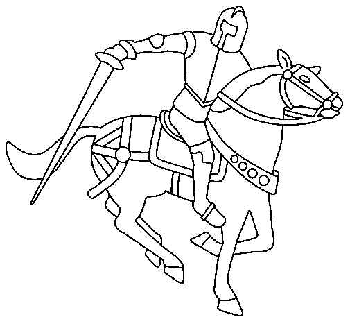 Dibujo de Caballero a caballo IV para Colorear - Dibujos.net