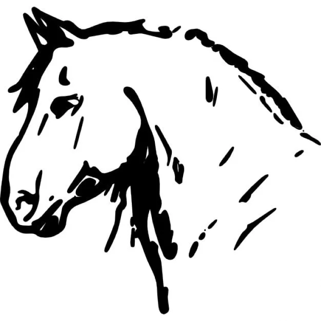 Dibujo cabeza de caballo frente a la dirección izquierda ...