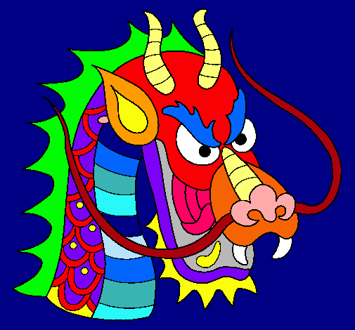 Dibujo de Cabeza de dragón pintado por Carnaval en Dibujos.net el ...