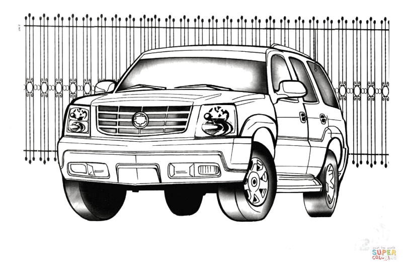 Dibujo de Cadillac Escalade para colorear | Dibujos para colorear ... Dibujo de Cadillac Escalade para colorear | Dibujos para colorear ...