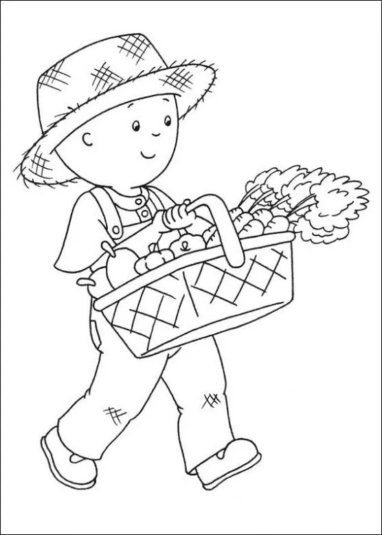 Dibujo de Caillou de jardinero para colorear. Dibujos infantiles ...