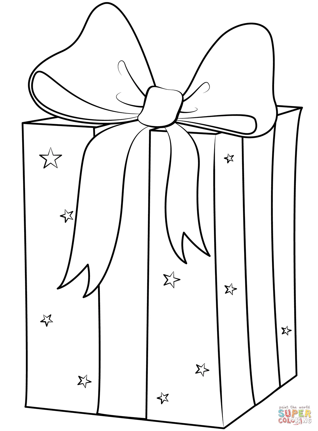 Dibujo de caja de regalo de navidad para colorear | Dibujos para colorear  imprimir gratis