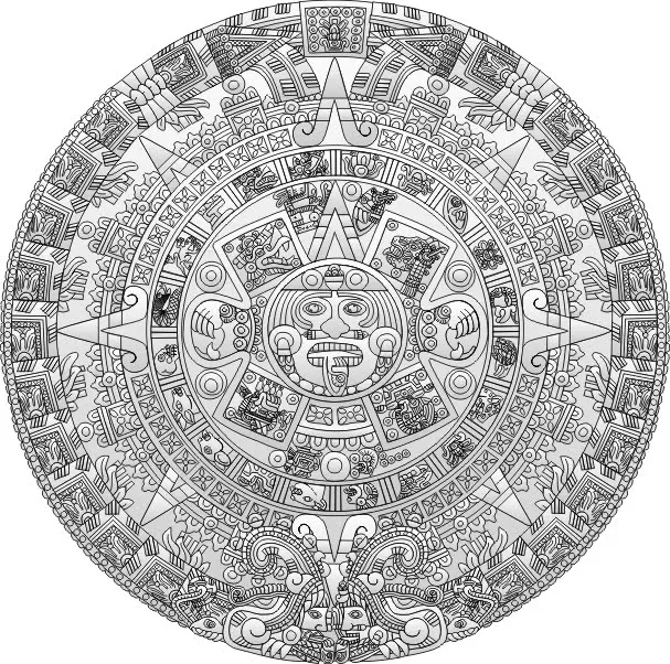 El dibujo del calendario azteca - Imagui