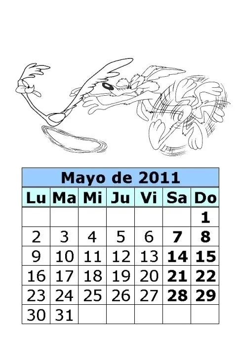 Calendario de dibujos para colorear de 2011 (2ª parte ...