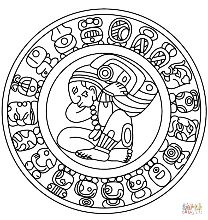 Dibujo de Calendario Maya para colorear | Dibujos para colorear ... Dibujo de Calendario Maya para colorear | Dibujos para colorear ...