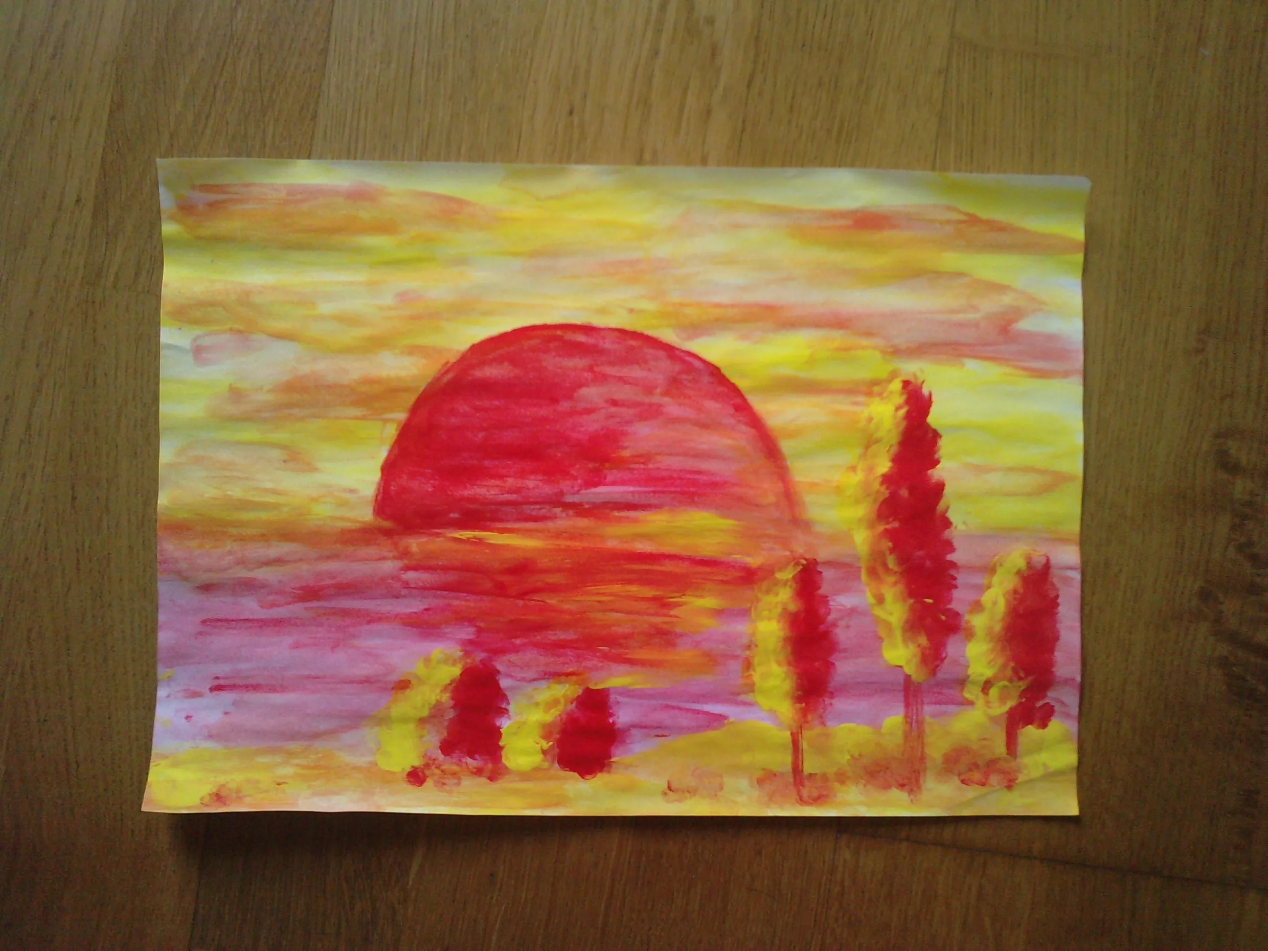 Dibujo cálido, ( puesta de sol )