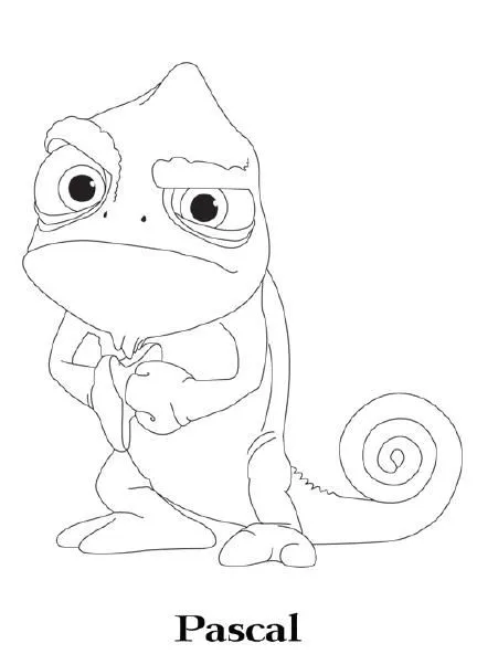 Dibujo de camaleon de enredados para colorear - Imagui