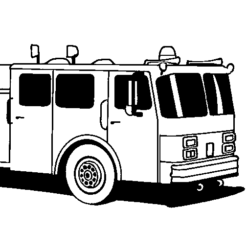 Dibujo de Camión de bomberos para Colorear - Dibujos.net