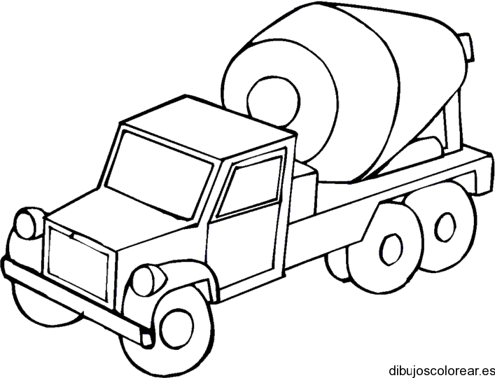 Dibujo de un camión de cemento en obra | Dibujos para Colorear