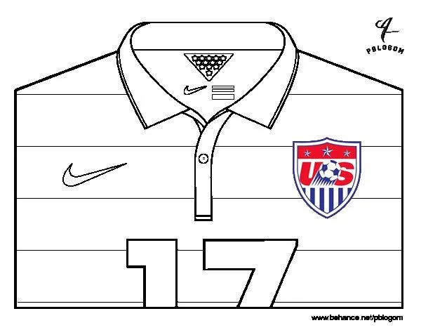 Dibujo de Camiseta del mundial de fútbol 2014 de los Estados ...