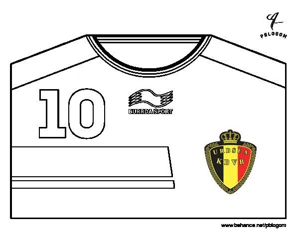 Dibujo de Camiseta del mundial de fútbol 2014 de Bélgica para ...