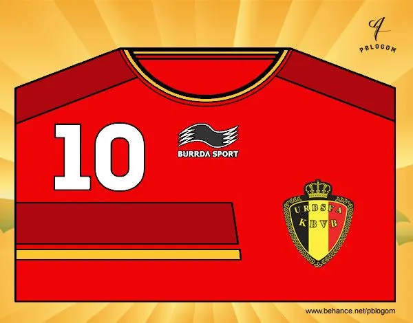 Dibujo de Camiseta del mundial de fútbol 2014 de Bélgica pintado ...
