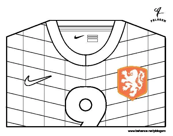Dibujo de Camiseta del mundial de fútbol 2014 de Holanda para ...