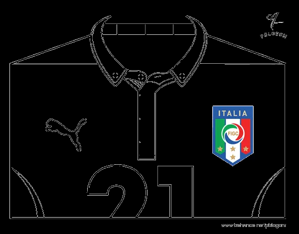 Dibujo de Camiseta del mundial de fútbol 2014 de Italia para ...