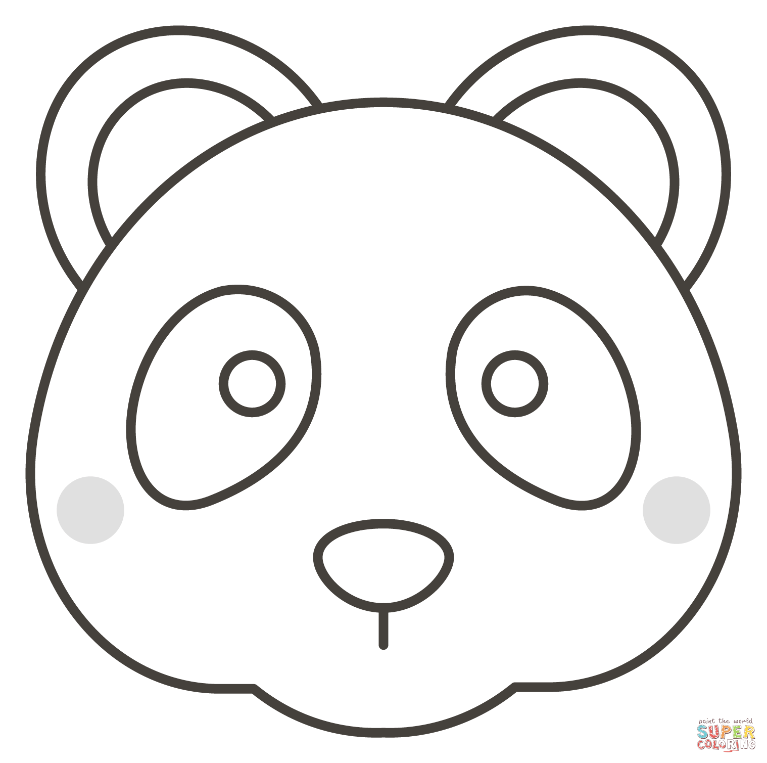 Dibujo de cara de oso panda para colorear | Dibujos para colorear imprimir  gratis