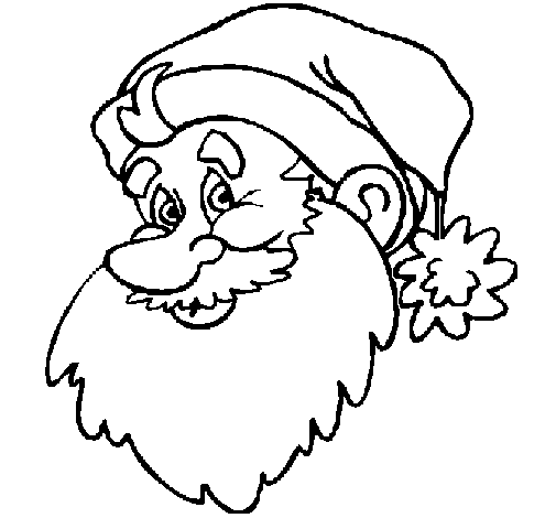 Dibujo de Cara Papa Noel para Colorear - Dibujos.net