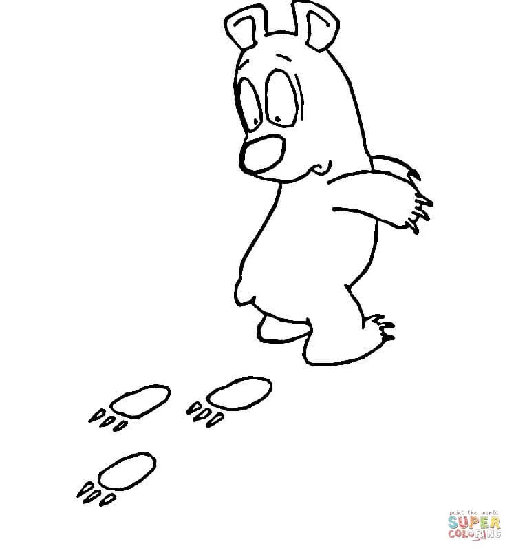 Dibujo de Caricatura de huellas de oso para colorear | Dibujos ...