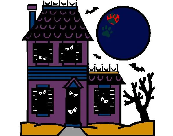 Dibujo de casa embrujada pintado por Mapa en Dibujos.net el día 31 ...