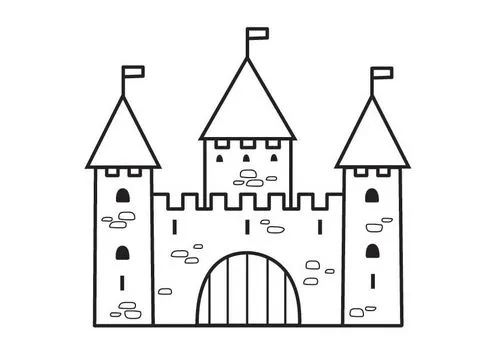 Dibujo de un castillo a color - Imagui