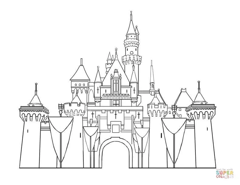 Dibujo de Castillo de Disney para colorear | Dibujos para colorear ... Dibujo de Castillo de Disney para colorear | Dibujos para colorear ...