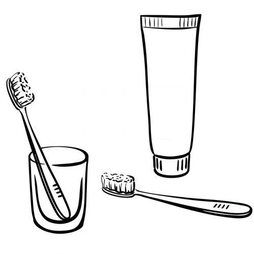 Dibujo de cepillo y pasta de dientes para colorear - Dibujos para ...